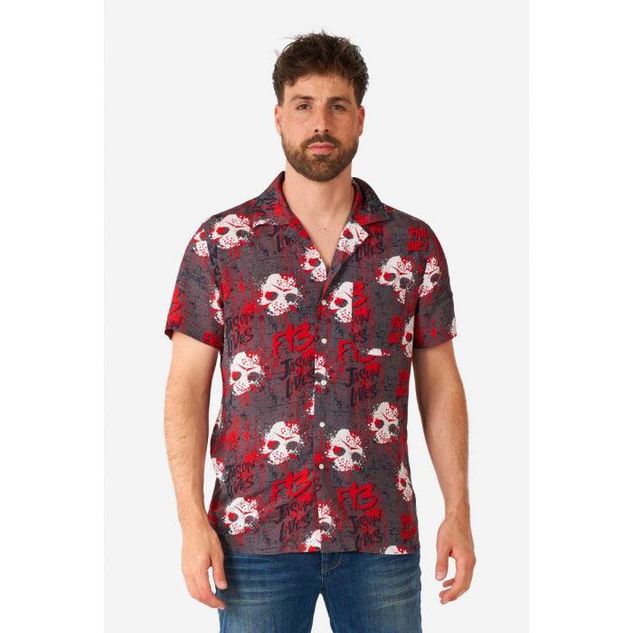 Men's Friday the 13th Short Sleeve Button Down Shirt