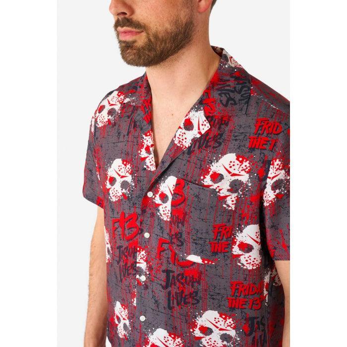 Men's Friday the 13th Short Sleeve Button Down Shirt